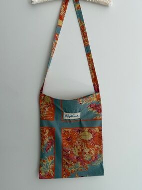 APRIL CORNELL Floral Market Bag Crossbody Tote Bag Cotton Cottagecore Travel